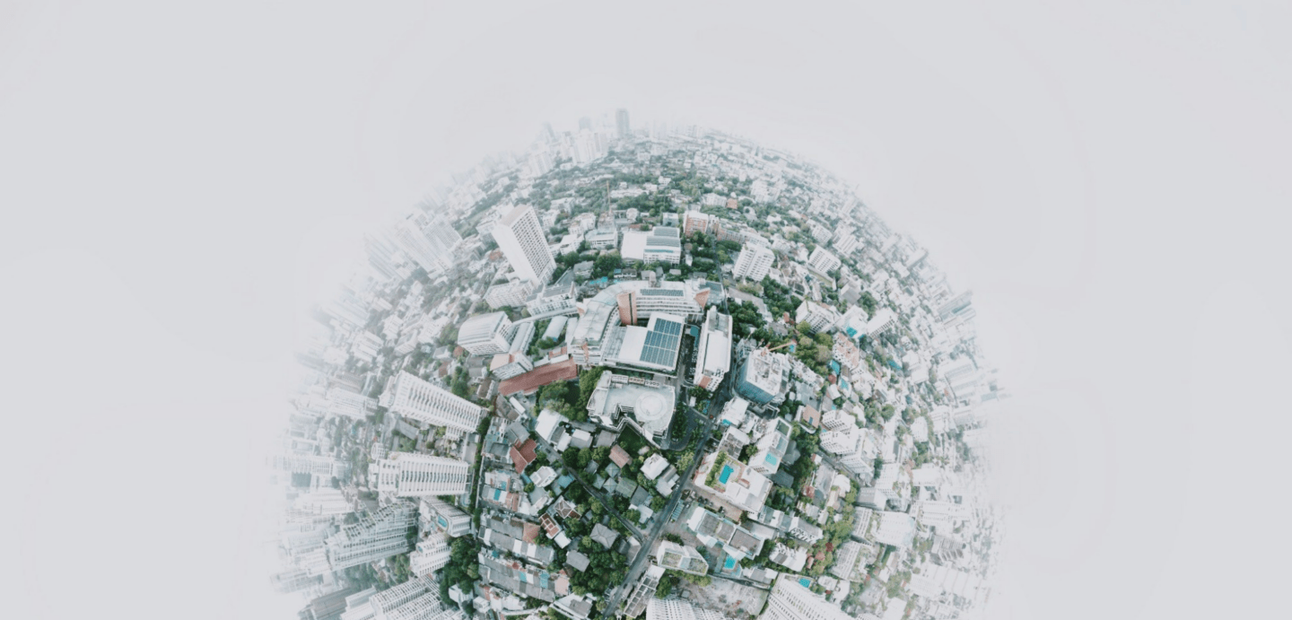 Overhead shot of city