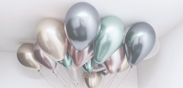 A bunch of metallic part balloons